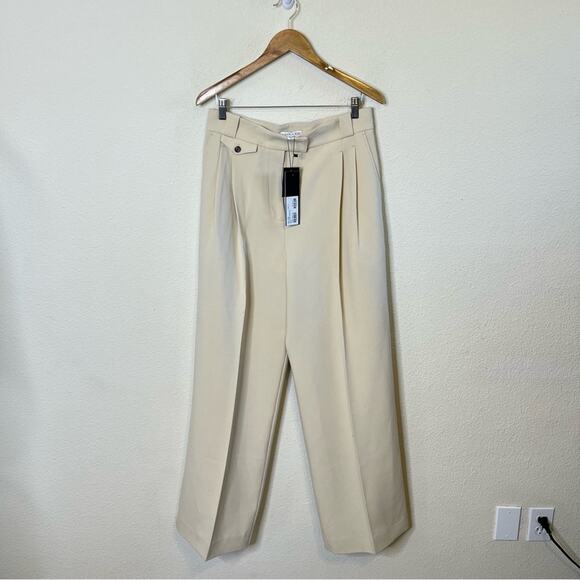 NWT Shona Joy Irena High Waisted Tailored Pant Bone Womens Size 10 - Picture 6 of 12